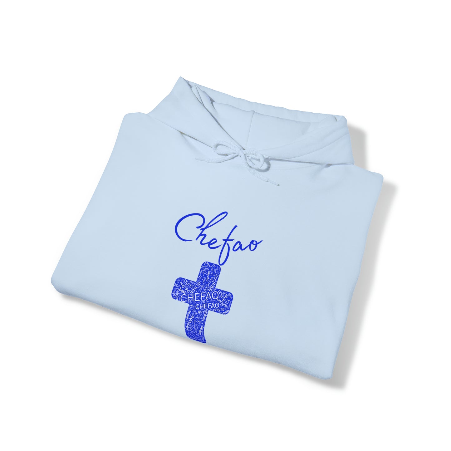 Chefao Cross I Blue, Unisex Heavy Blend™ Hooded Sweatshirt