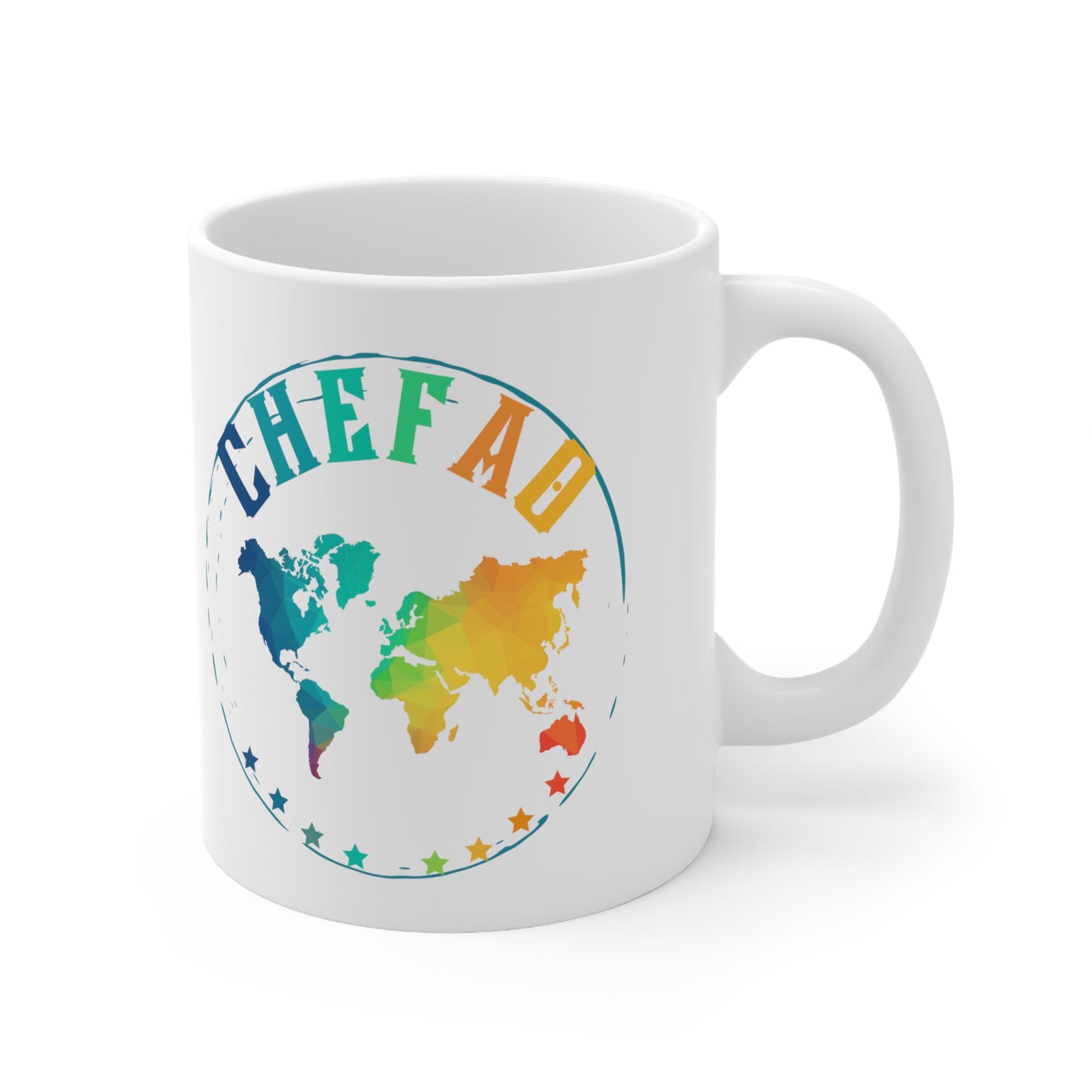 Chefao World I, White Coffee Mug, 11oz