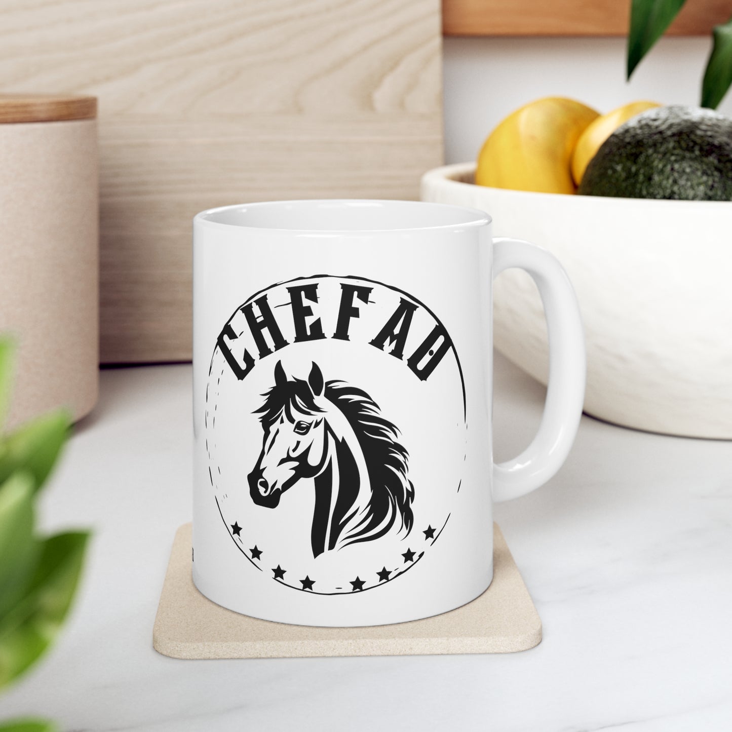 Chefao Horse I, White Coffee Mug, 11oz