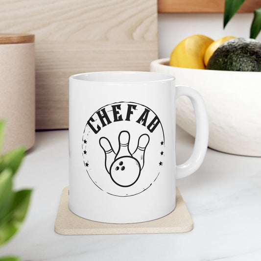 Chefao Bowling I White Coffee Mug, 11oz