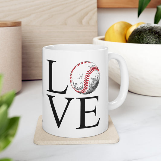 Chefao Love Baseball I, White Coffee Mug, 11oz