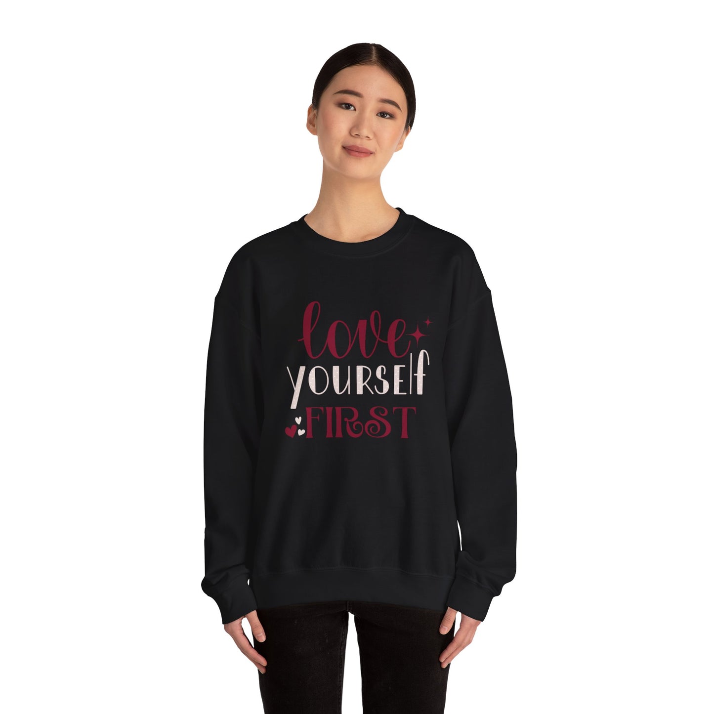 Love Yourself First I, Unisex Heavy Blend™ Crewneck Sweatshirt