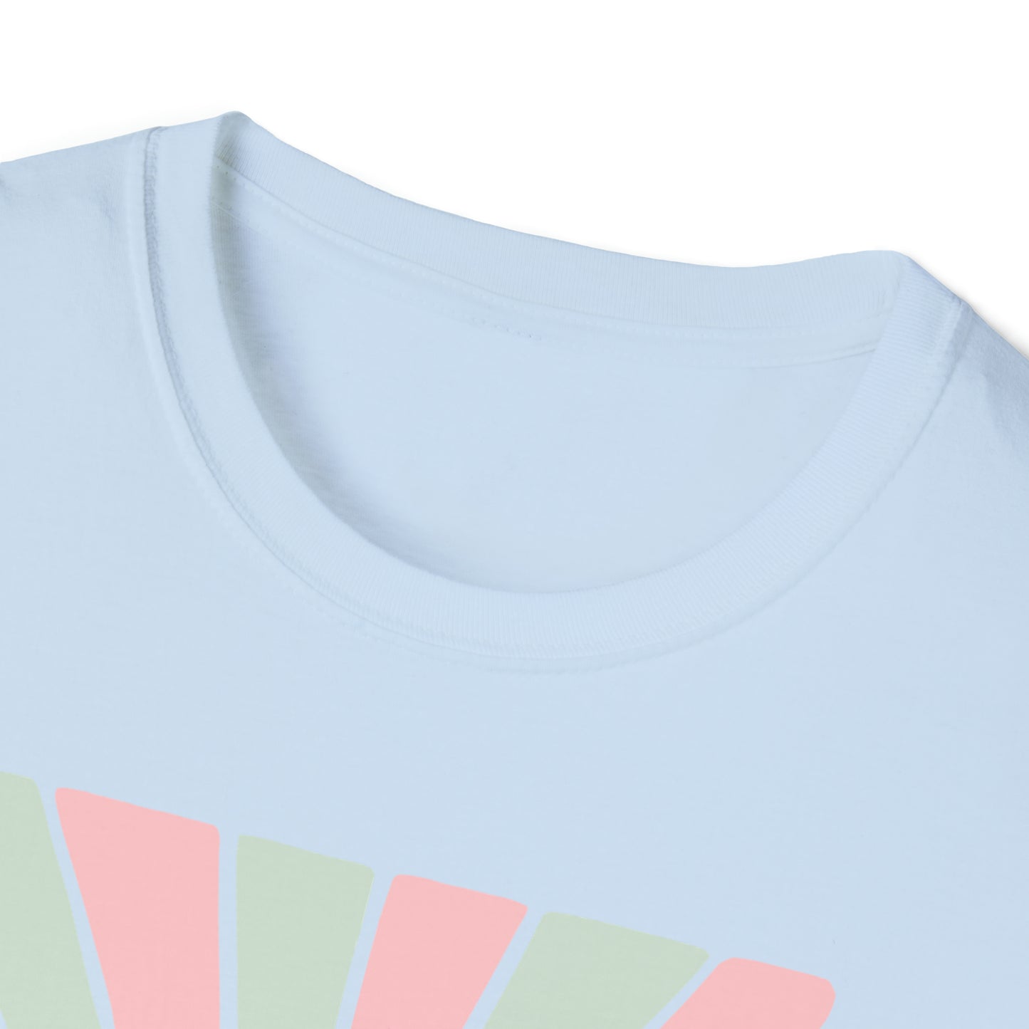 Easy Like Sunday Morning Pink & Green, Unisex Softstyle T-Shirt