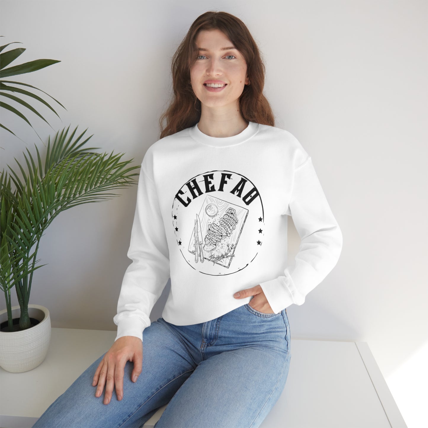 Chefao Barbque, Unisex Heavy Blend Crewneck Sweatshirt