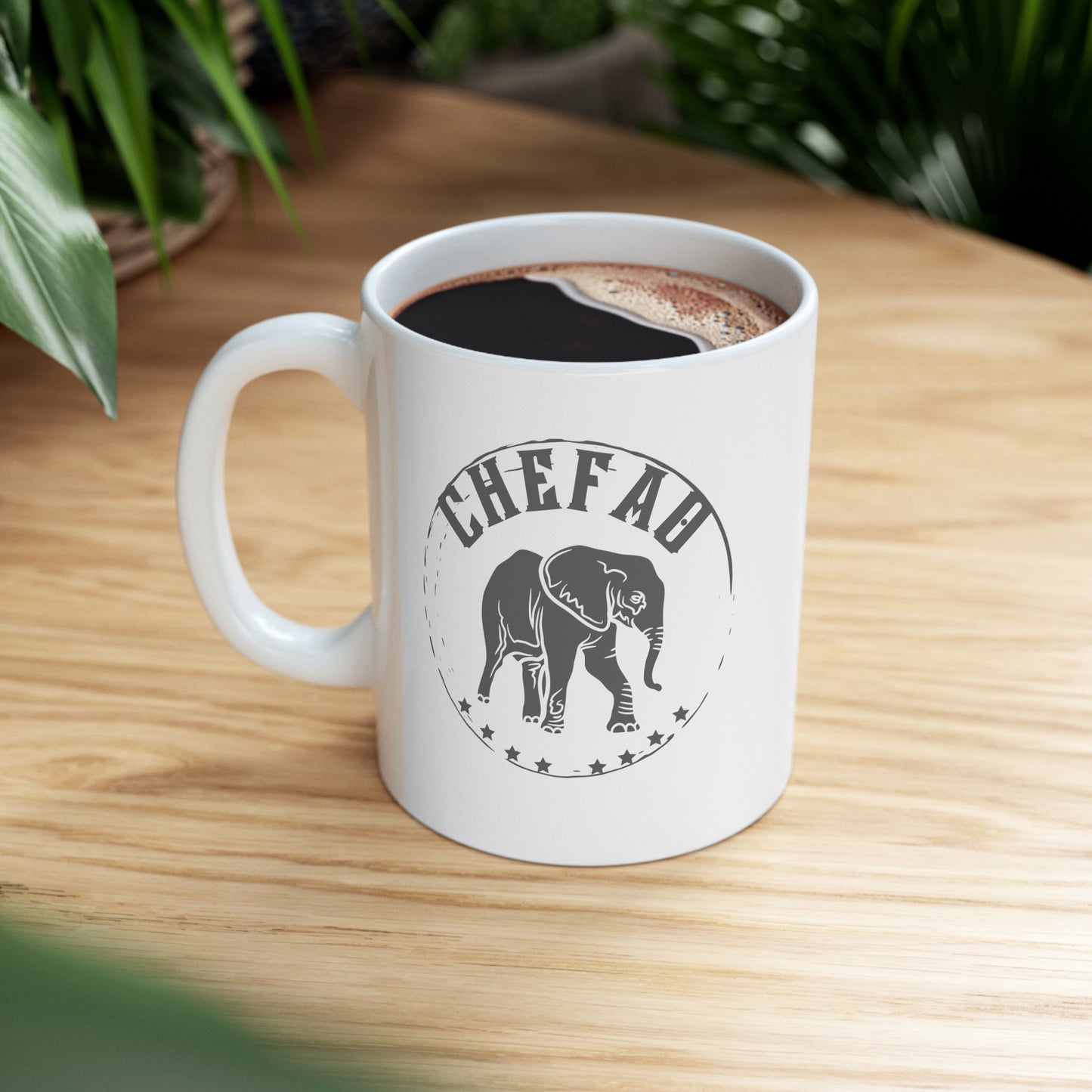 Chefao Elephant II, White Coffee Mug, 11oz