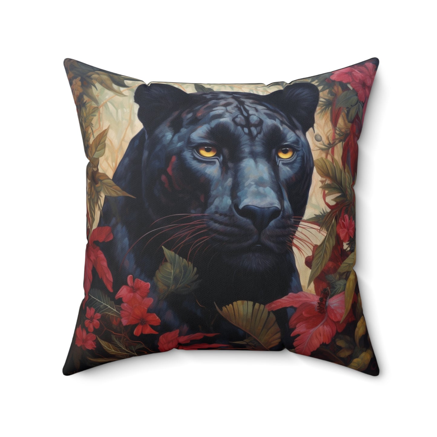 Panther Gaze, New Zealand, Spun Polyester Square Pillow