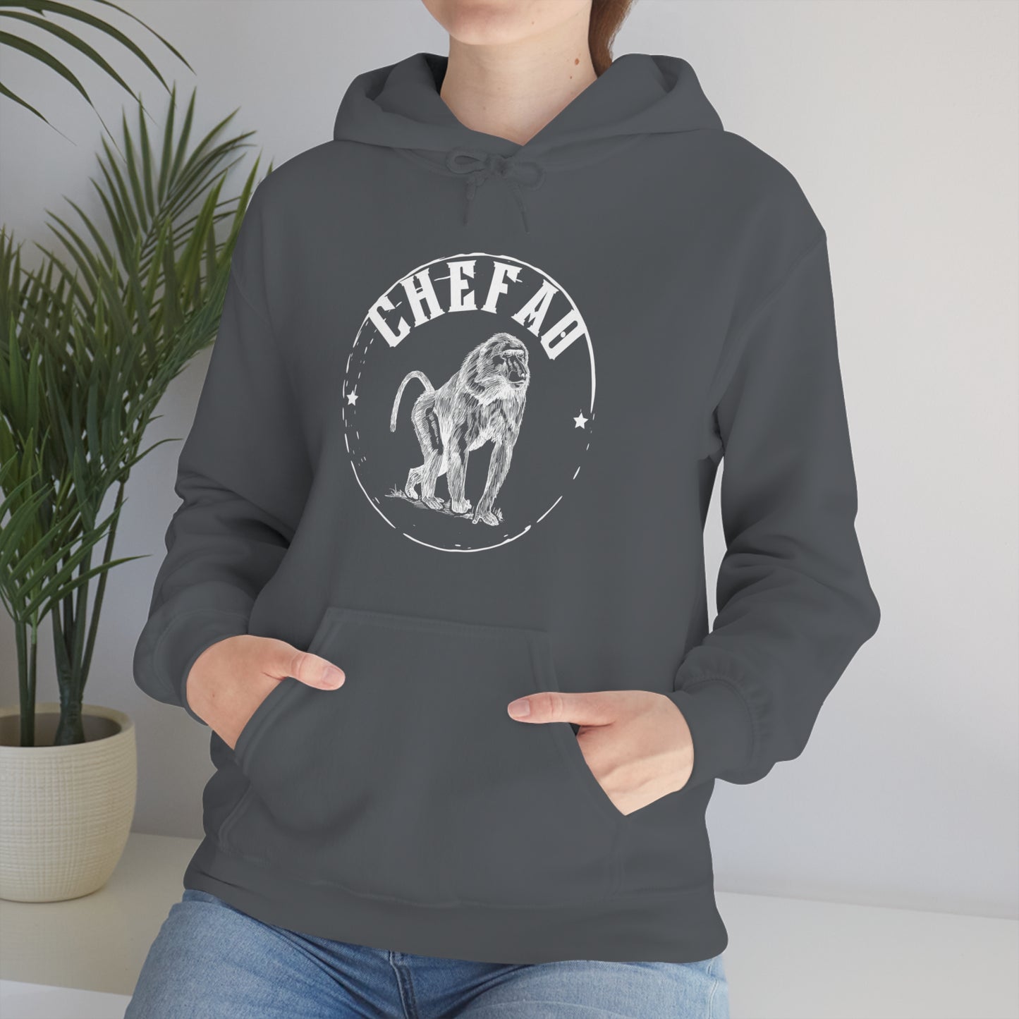 Chefao Baboon, Unisex Heavy Blend Hooded Sweatshirt