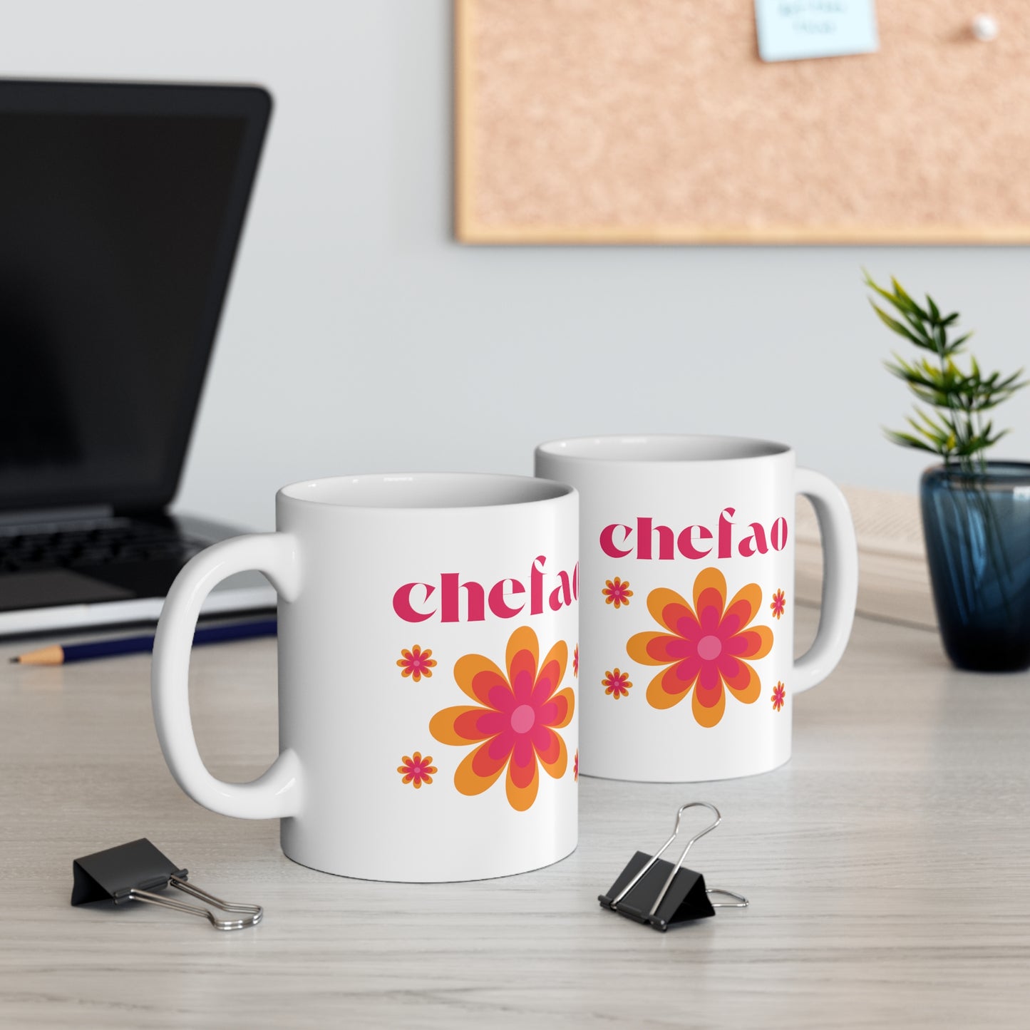 Chefao Retro II, White Coffee Mug, 11oz