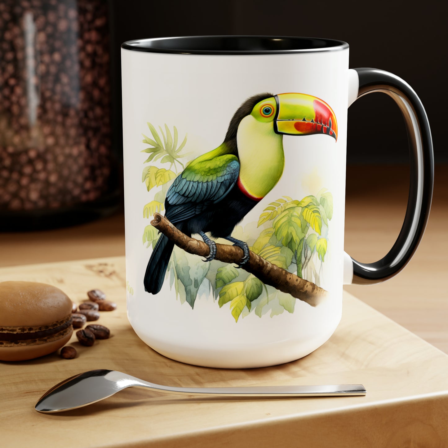 Keel Billed Toucan I, Two-Tone Coffee Mugs, 15oz