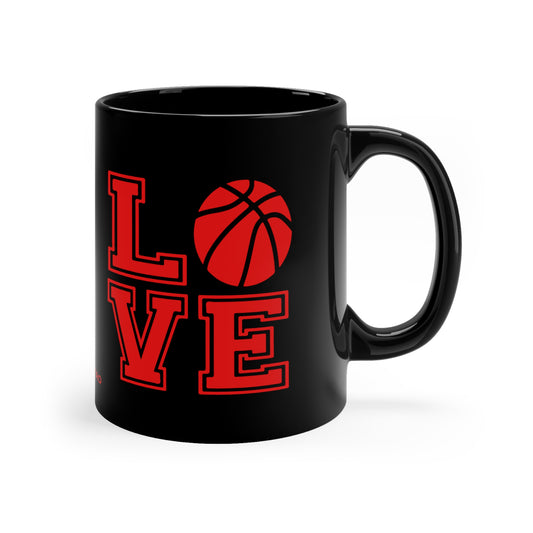 Chefao Love Basketball I, Black Coffee Mug, 11oz