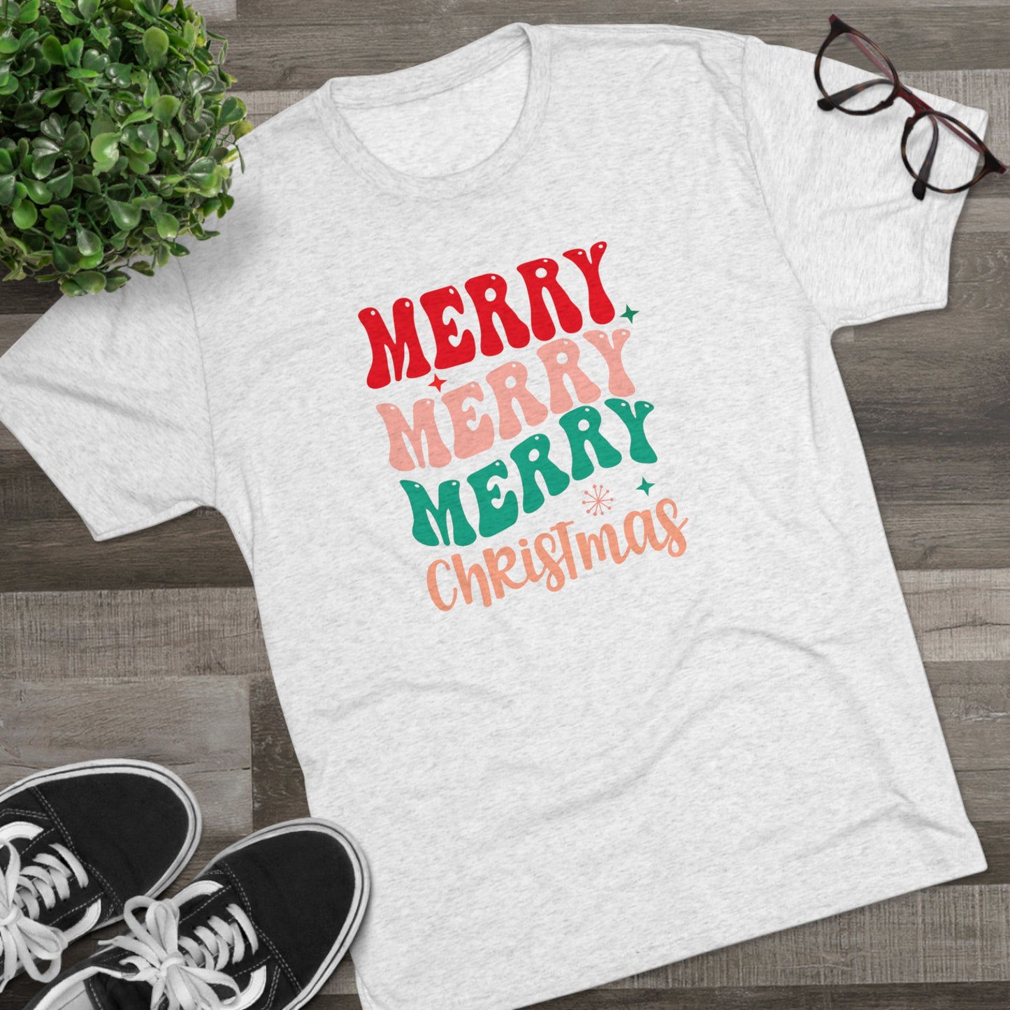 Merry Christmas II, Unisex Tri-Blend Crew Tee