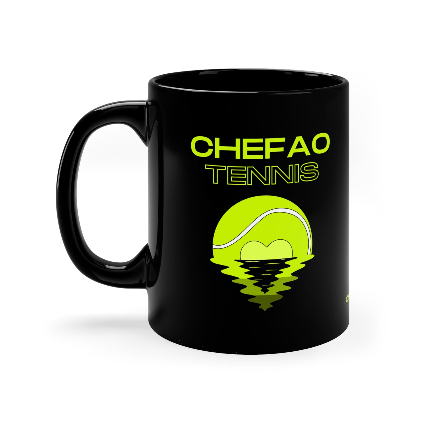 Chefao Tennis X, Black Coffee Mug, 11oz