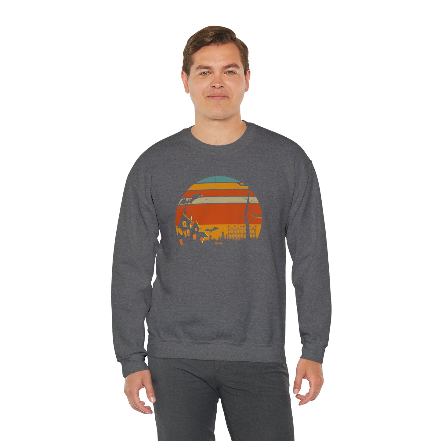 Retro Halloween, Unisex Heavy Blend Crewneck Sweatshirt