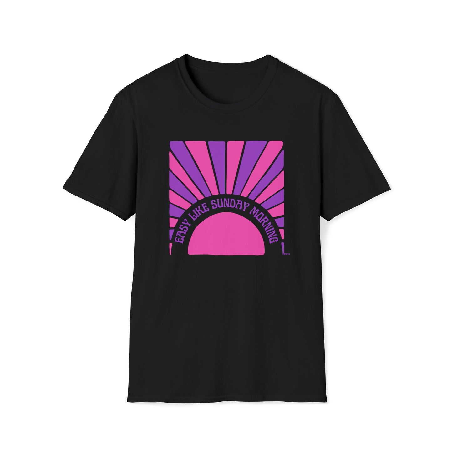 Easy Like Sunday Morning Pink & Purple, Unisex Softstyle T-Shirt