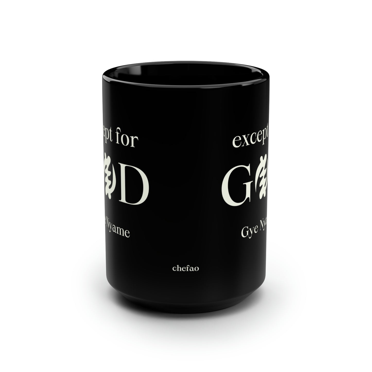 Chefao Gye Nyame I, Black Mug, 15oz