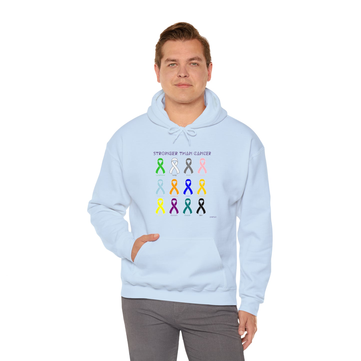 Chefao Stronger Than Cancer I, Unisex Heavy Blend™ Hooded Sweatshirt