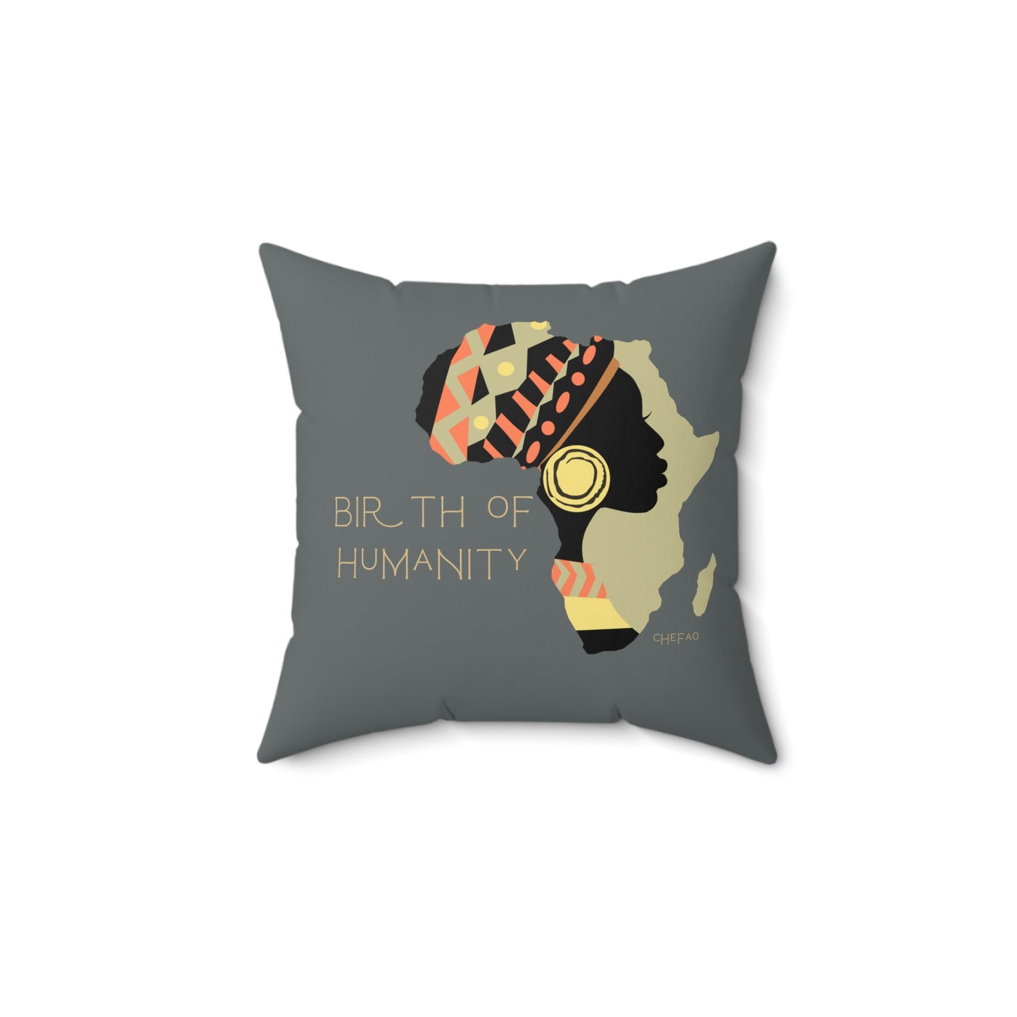 Birth of Humanity™ II (Gray), Spun Polyester Square Pillow