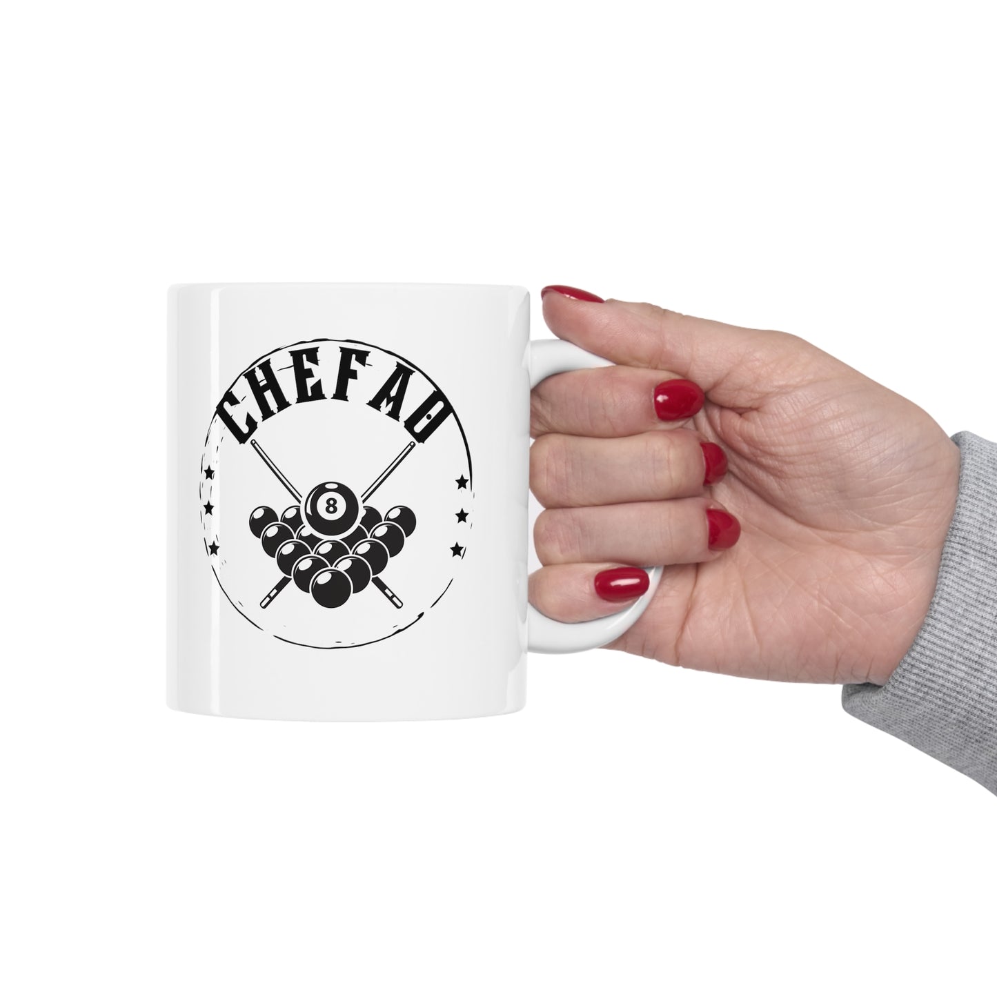 Chefao Billiards I, White Coffee Mug, 11oz