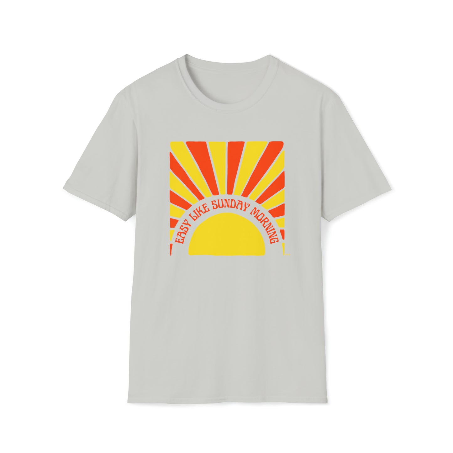 Easy Like Sunday Morning Red & Yellow, Unisex Softstyle T-Shirt