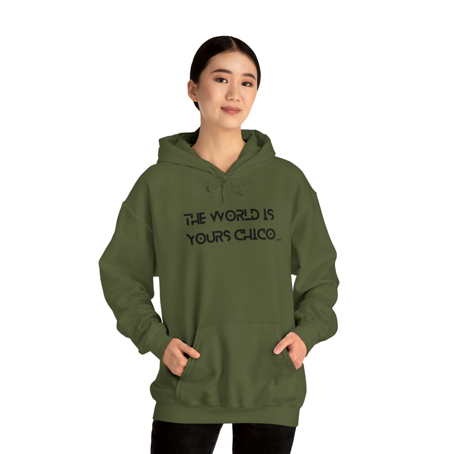 The World is Yours Chico, Unisex Heavy Blend Hooded Sweatshirt