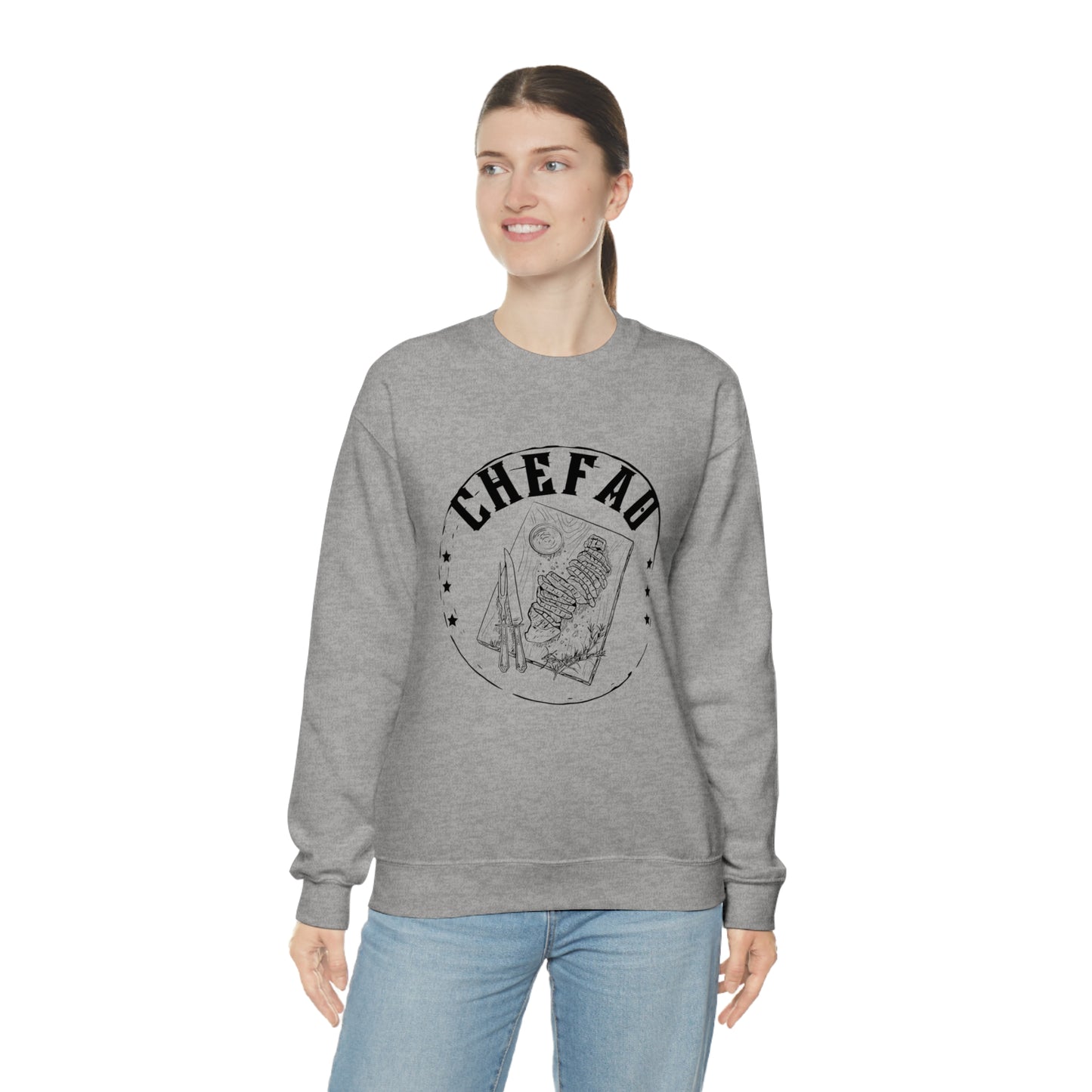 Chefao Barbque, Unisex Heavy Blend Crewneck Sweatshirt