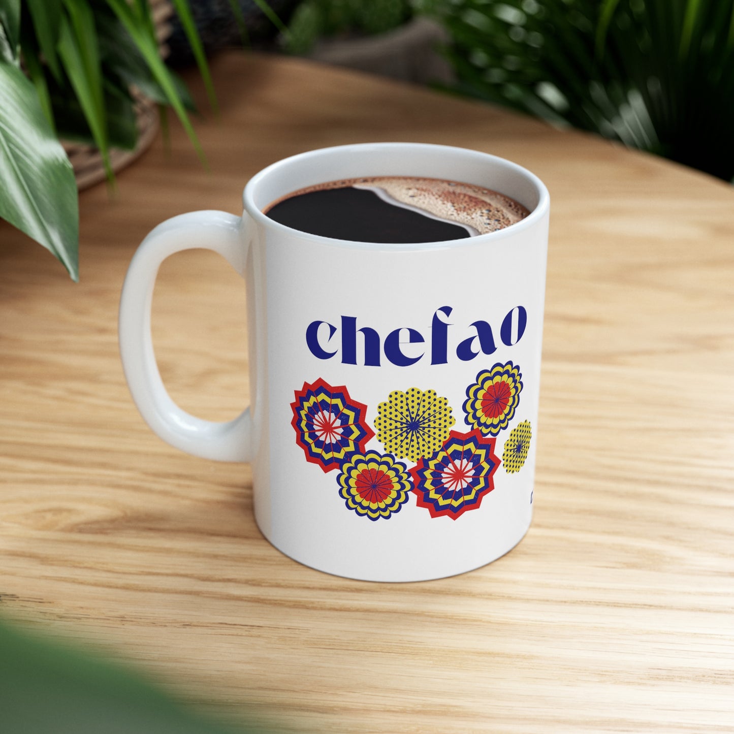 Chefao Paper Fans I, White Coffee Mug, 11oz