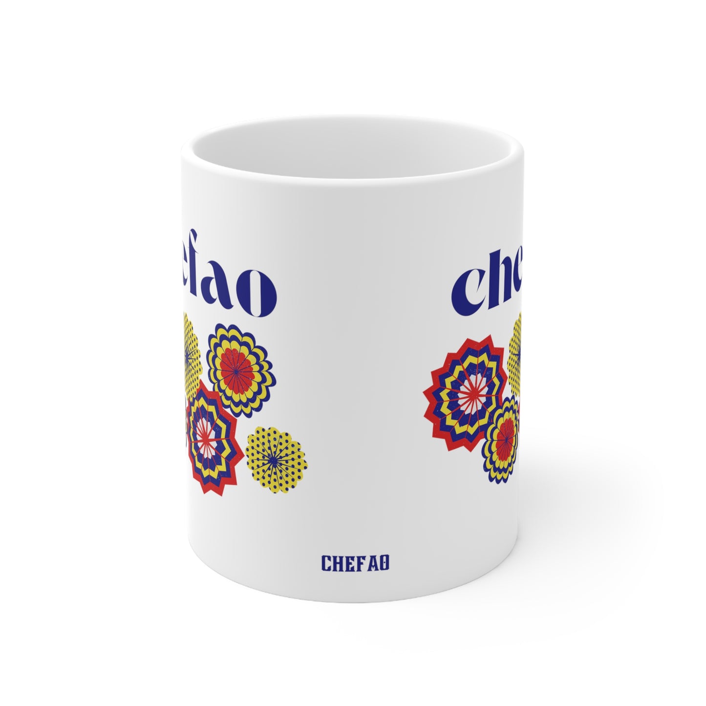 Chefao Paper Fans I, White Coffee Mug, 11oz