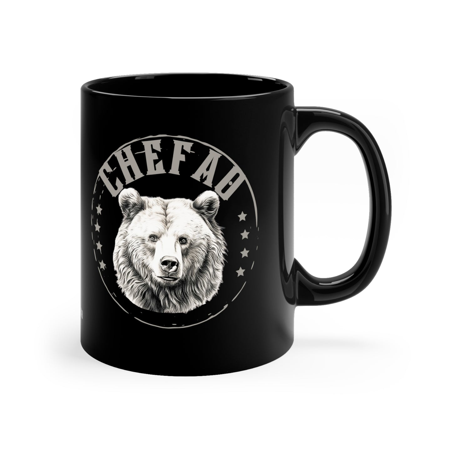 Chefao Bear I, Black Coffee Mug, 11oz