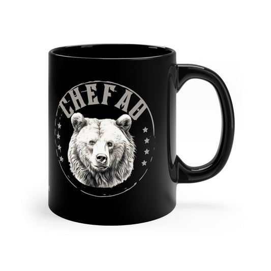 Chefao Bear I, Black Coffee Mug, 11oz