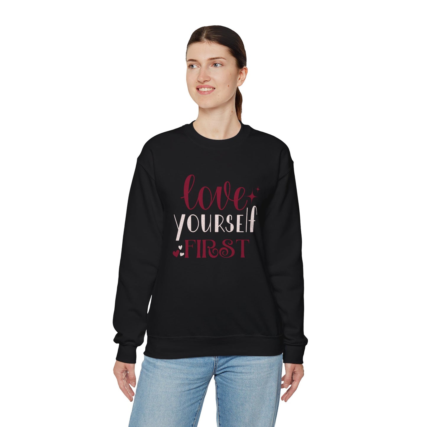 Love Yourself First I, Unisex Heavy Blend™ Crewneck Sweatshirt