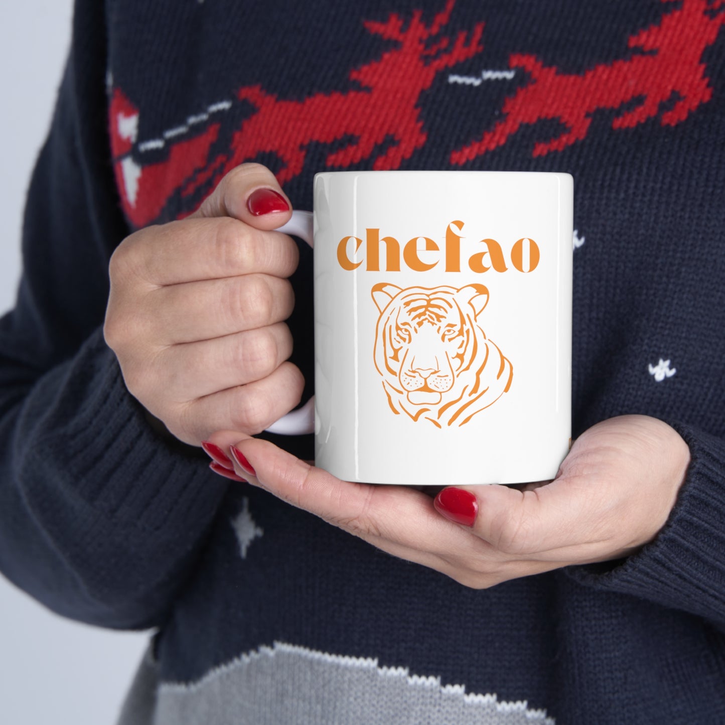 Chefao Tiger I, White Coffee Mug, 11oz