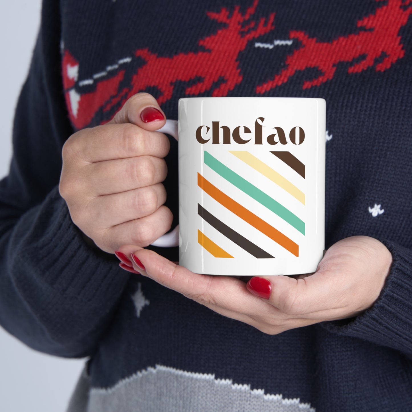 Chefao Retro III, White Coffee Mug, 11oz