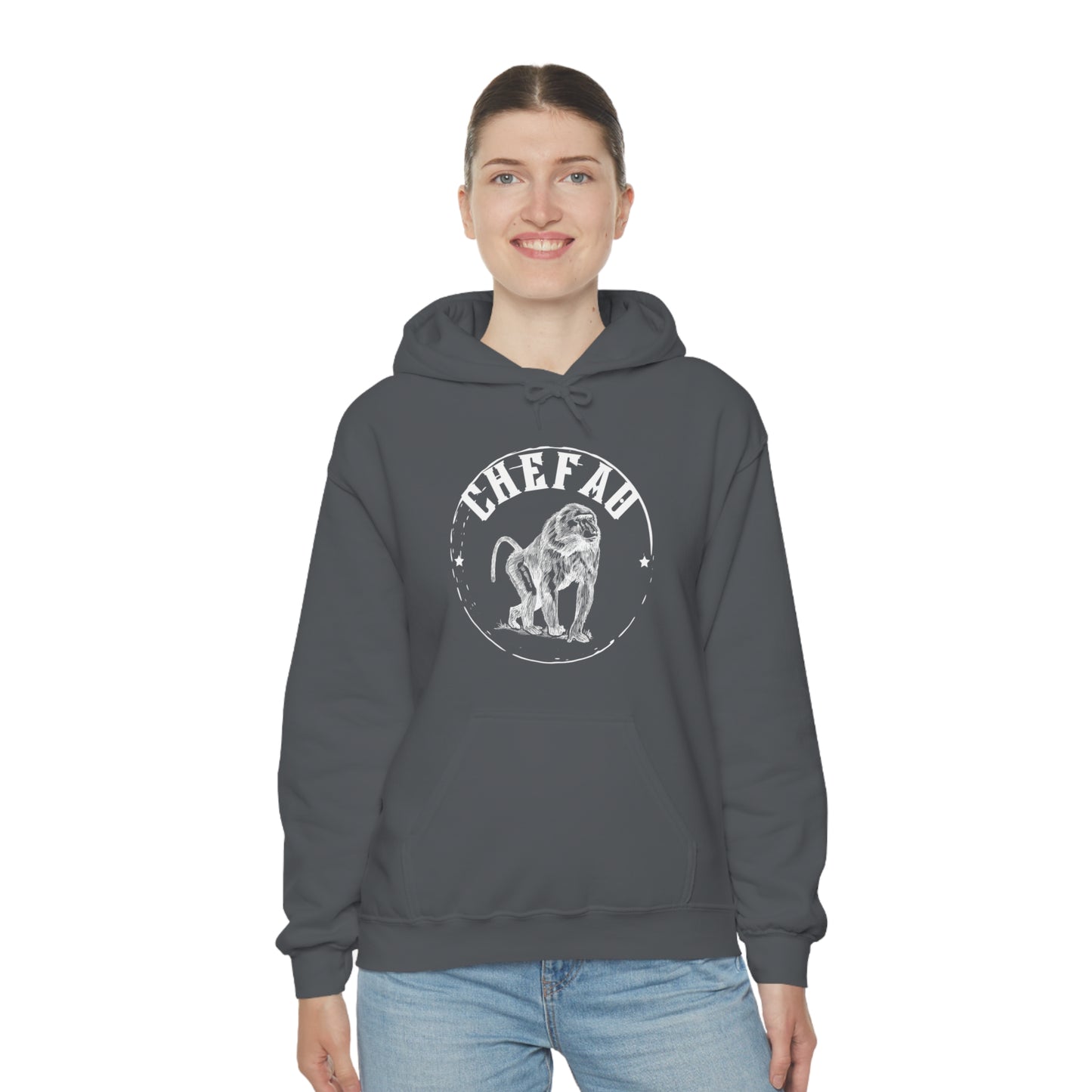 Chefao Baboon, Unisex Heavy Blend Hooded Sweatshirt