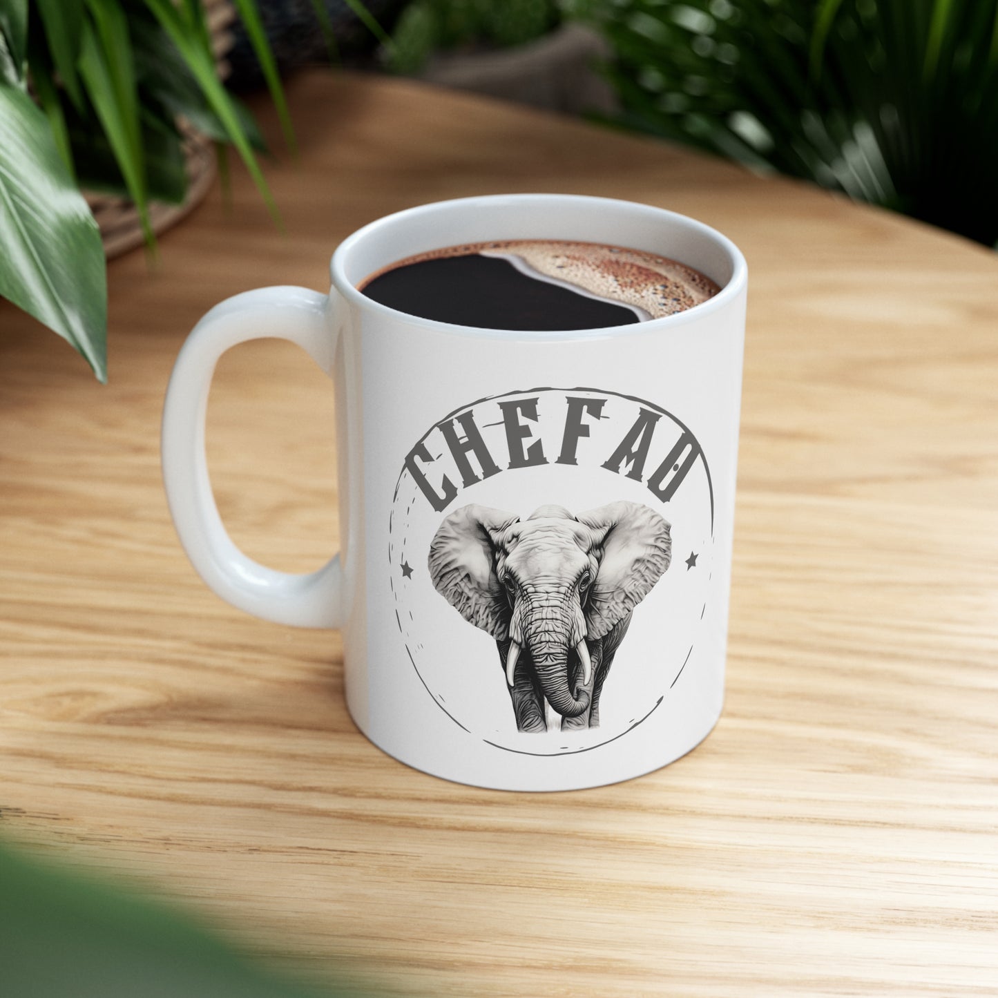 Chefao Elephant I, White Coffee Mug, 11oz