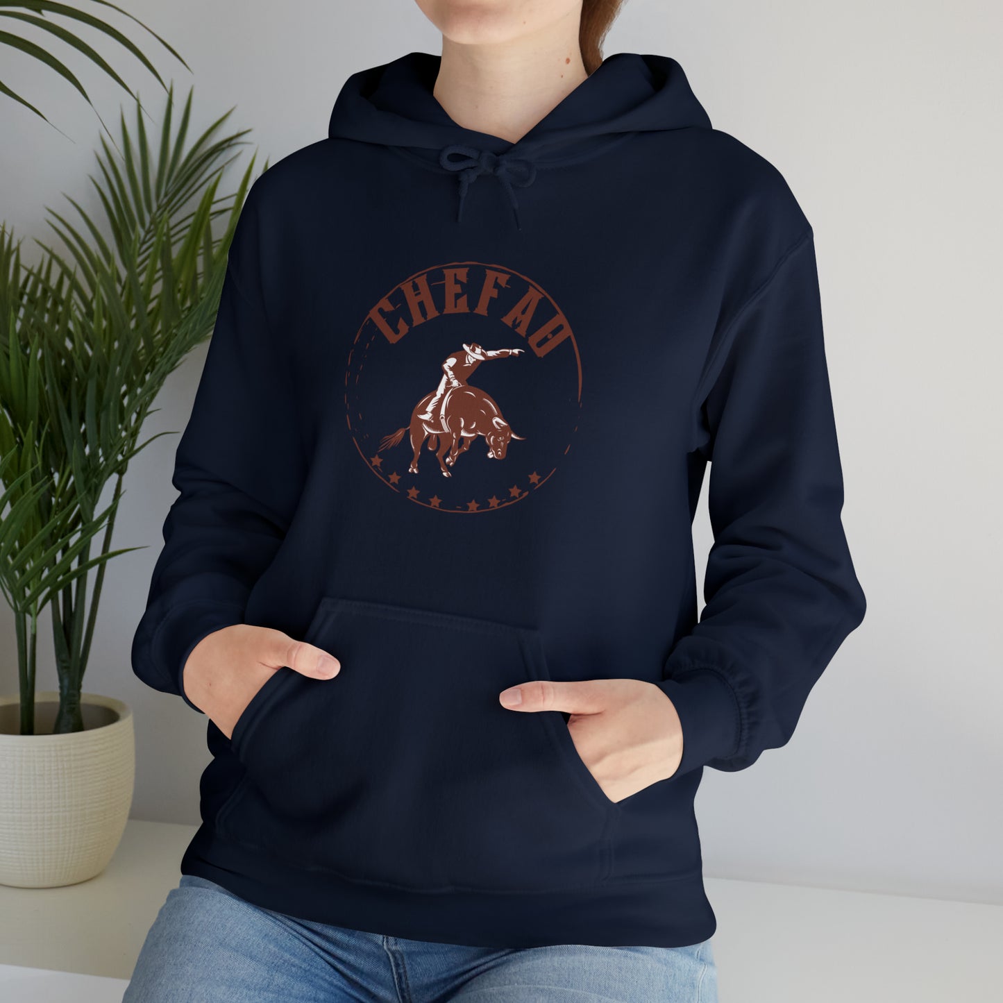 Chefao Bull Riding II, Unisex Heavy Blend Hooded Sweatshirt