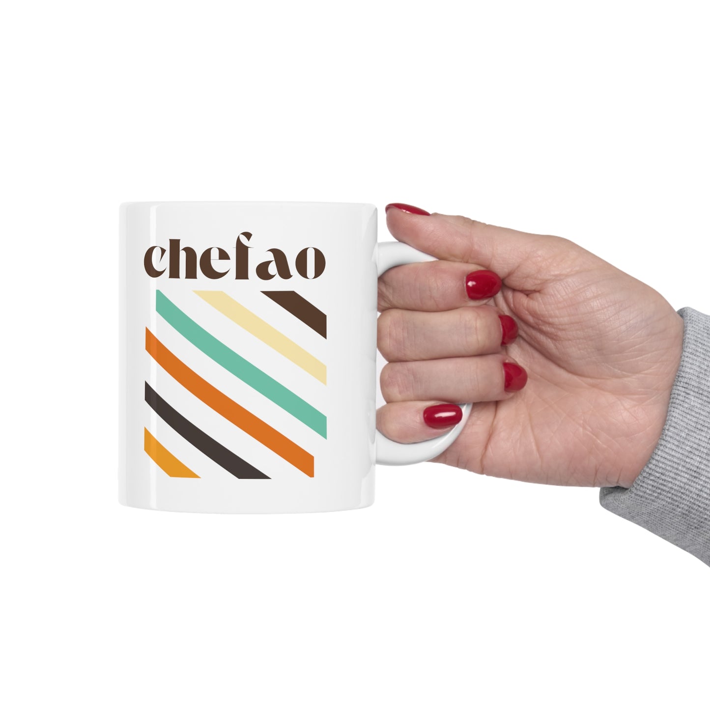 Chefao Retro III, White Coffee Mug, 11oz