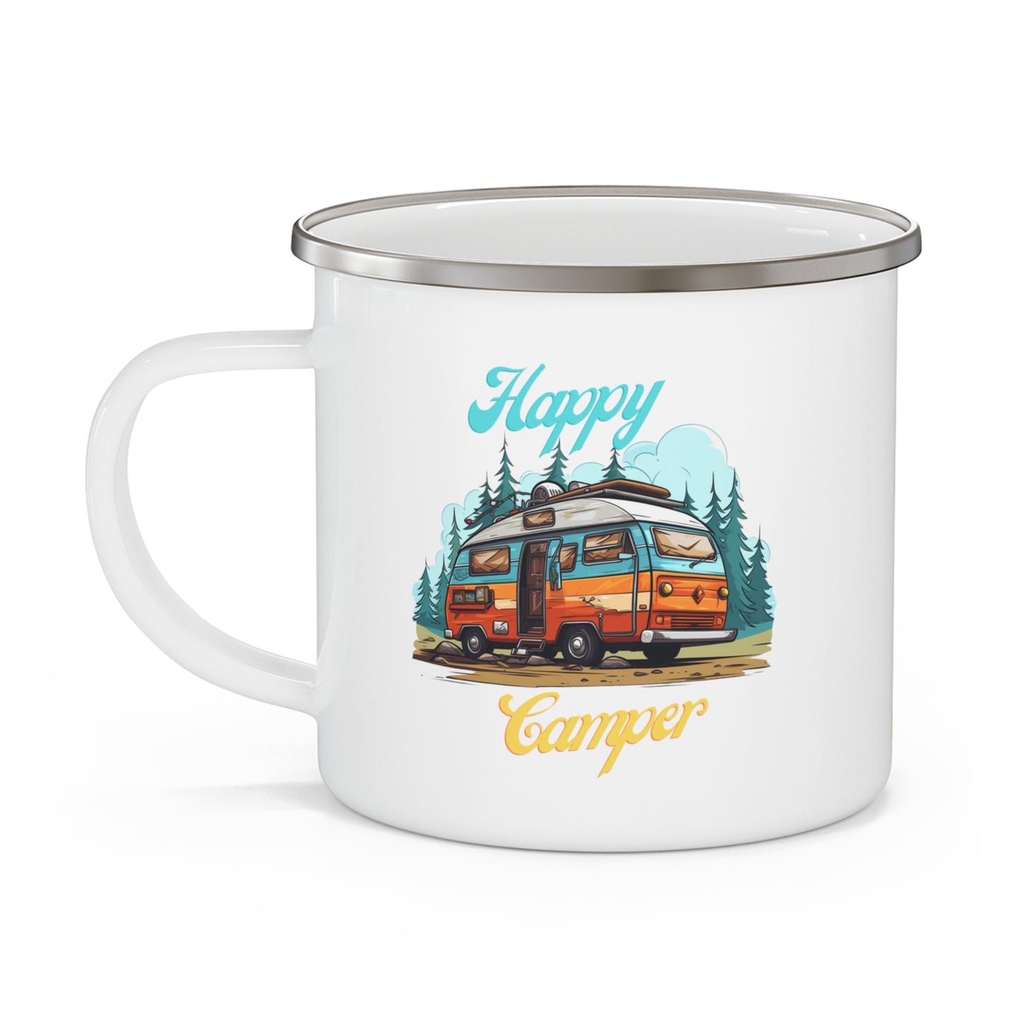 Happy Camper, Enamel Camping Mug