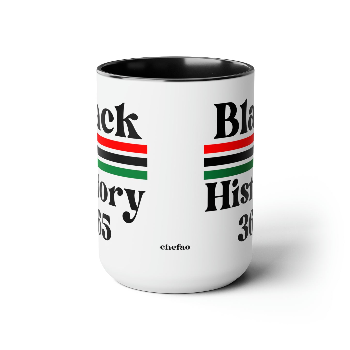 Chefao Black History 365, Two-Tone Coffee Mugs, 15oz