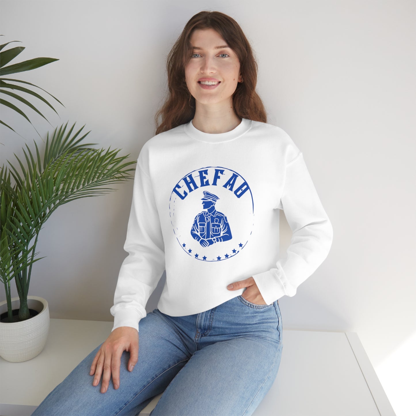 Chefao Police IV, Unisex Heavy Blend Crewneck Sweatshirt