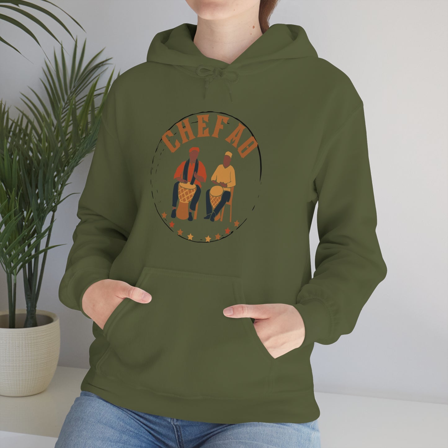 Chefao Drums I, Unisex Heavy Blend Hooded Sweatshirt