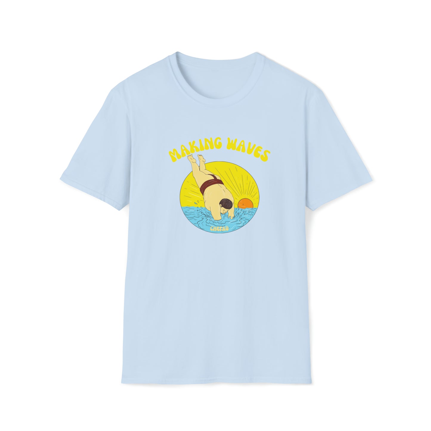 Sumo Making Waves, Unisex Softstyle T-Shirt