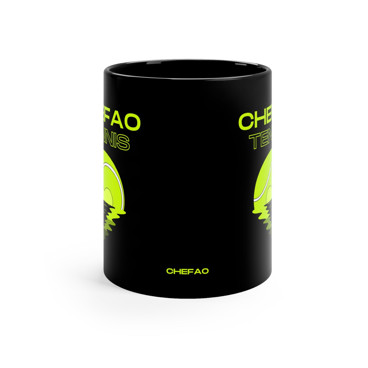 Chefao Tennis X, Black Coffee Mug, 11oz