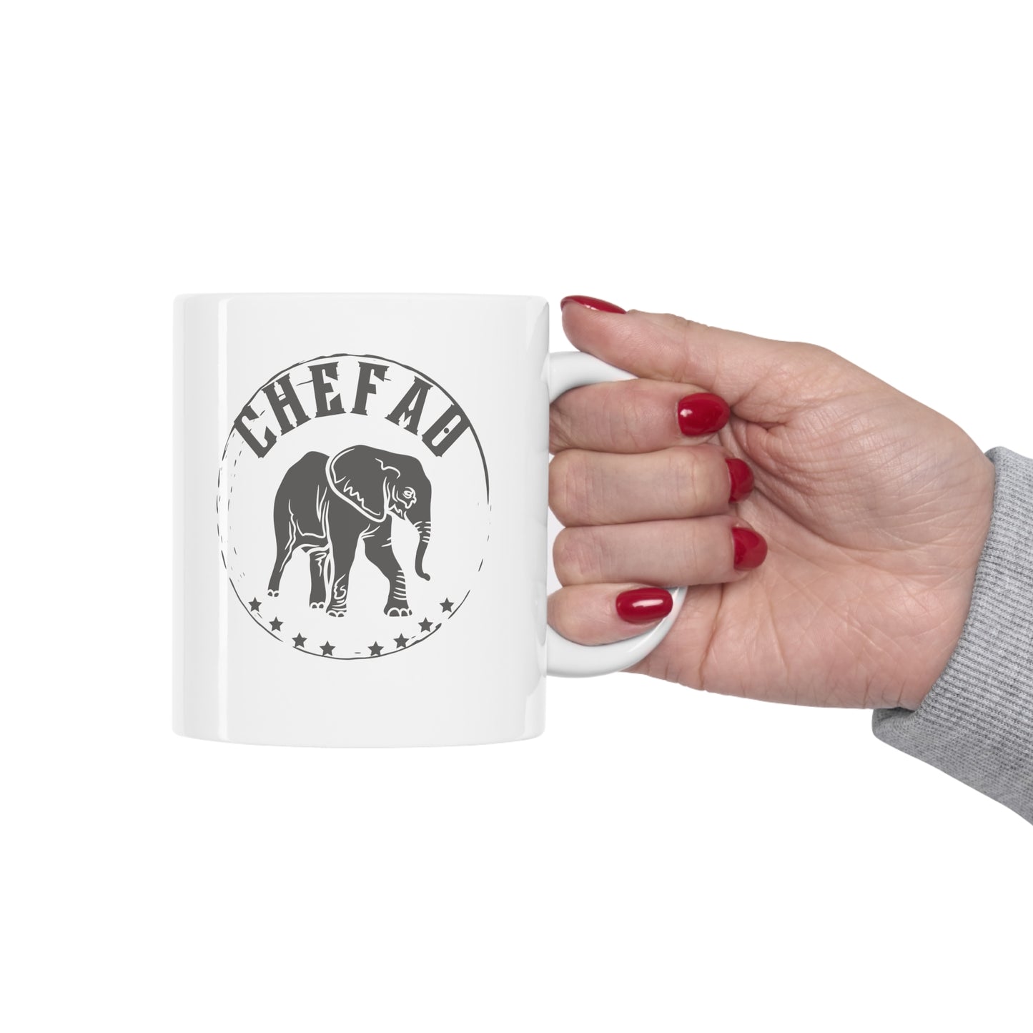 Chefao Elephant II, White Coffee Mug, 11oz