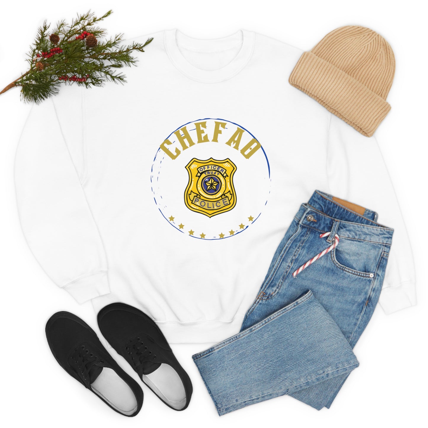 Chefao Police I, Unisex Heavy Blend Crewneck Sweatshirt