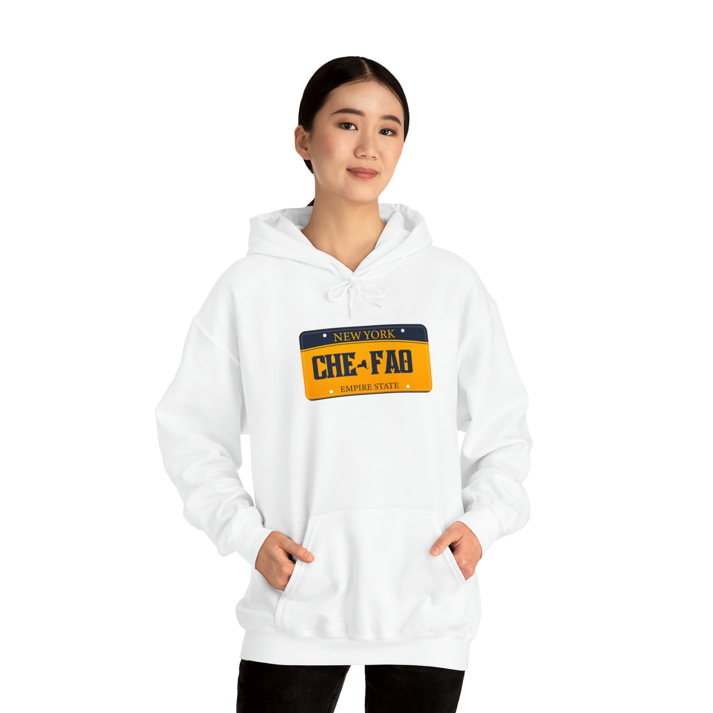 Chefao New York License Plate I, Unisex Heavy Blend Hooded Sweatshirt