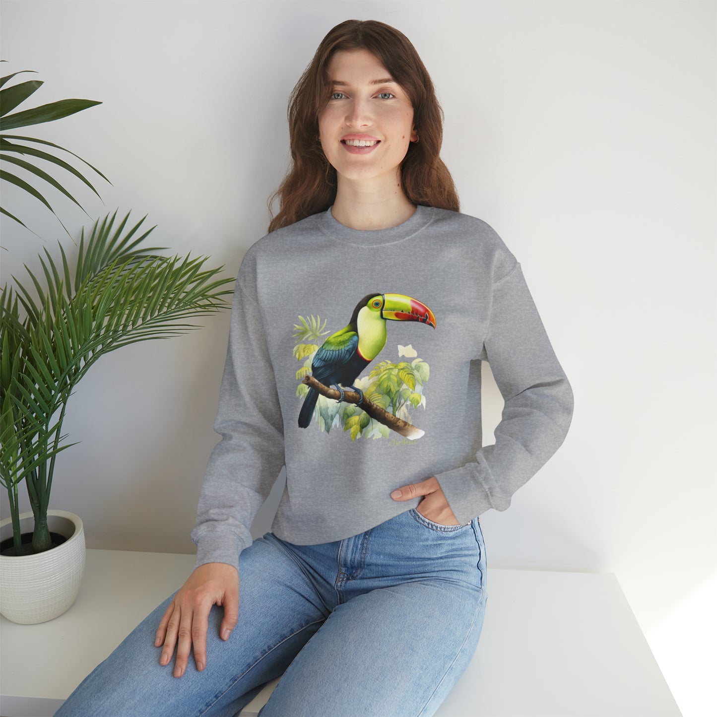 Keel Billed Toucan I, Unisex Heavy Blend Crewneck Sweatshirt