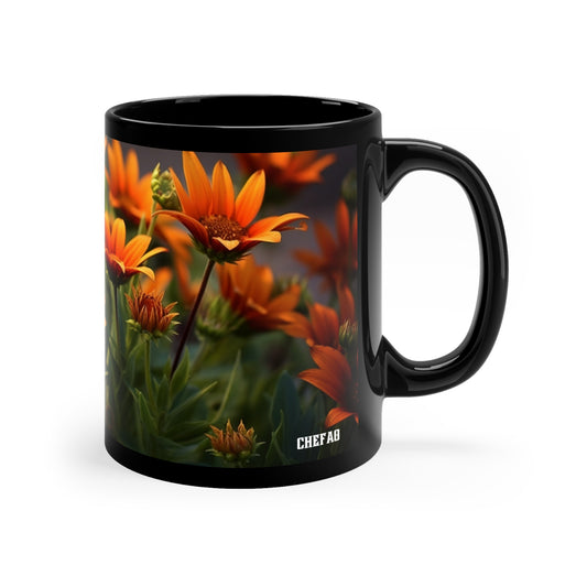 Gazania II, 11oz Black Coffee Mug