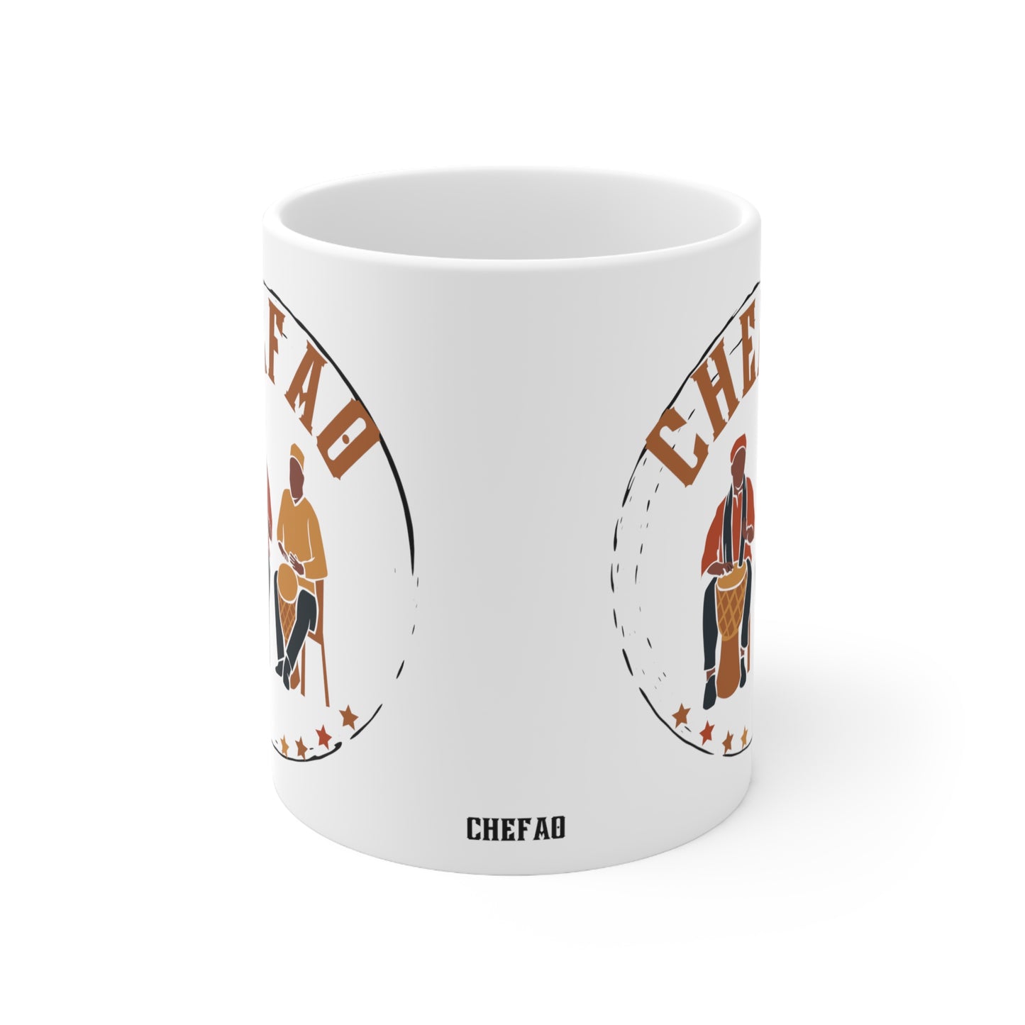 Chefao Drums I, White Coffee Mug, 11oz