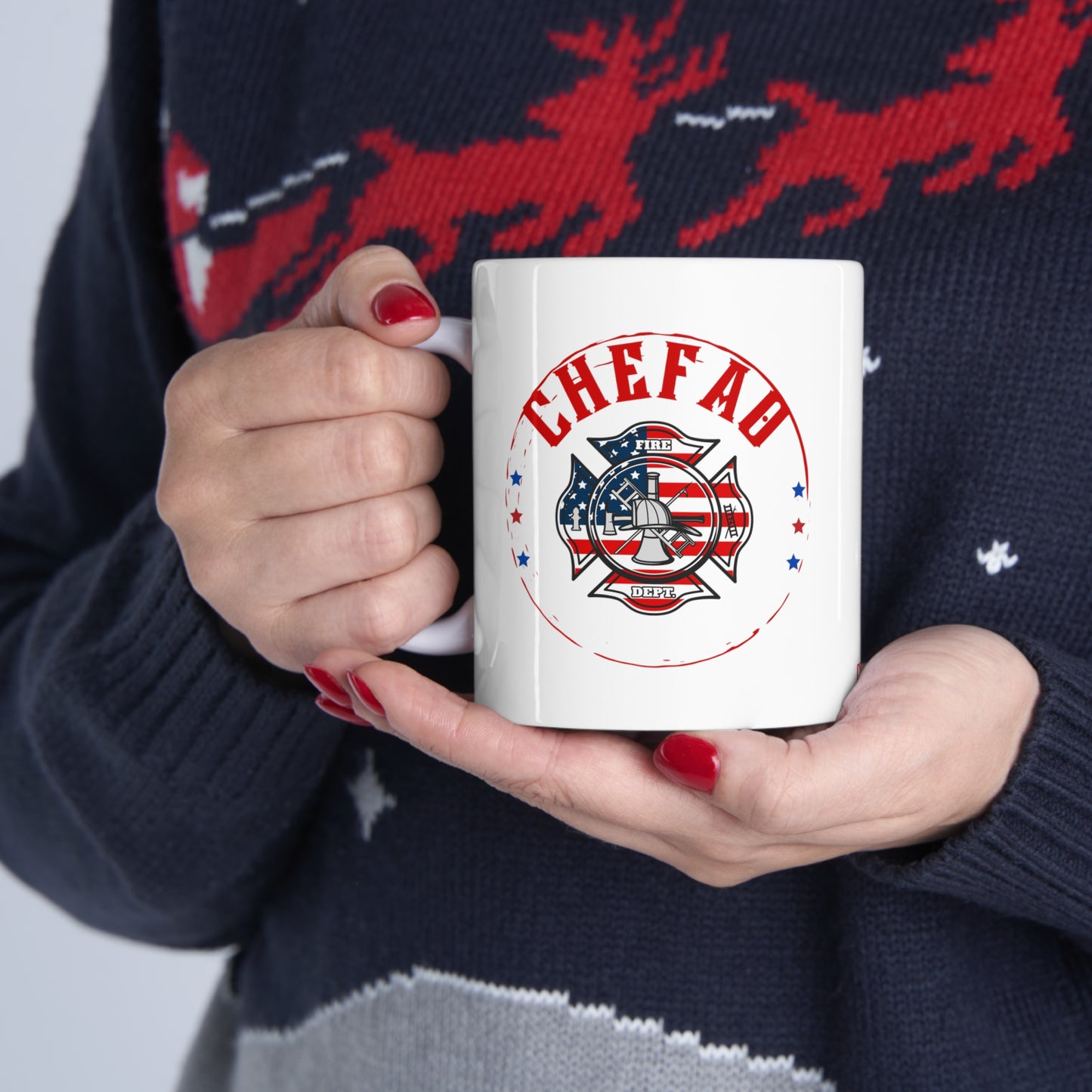 Chefao Fire II, White Coffee Mug, 11oz