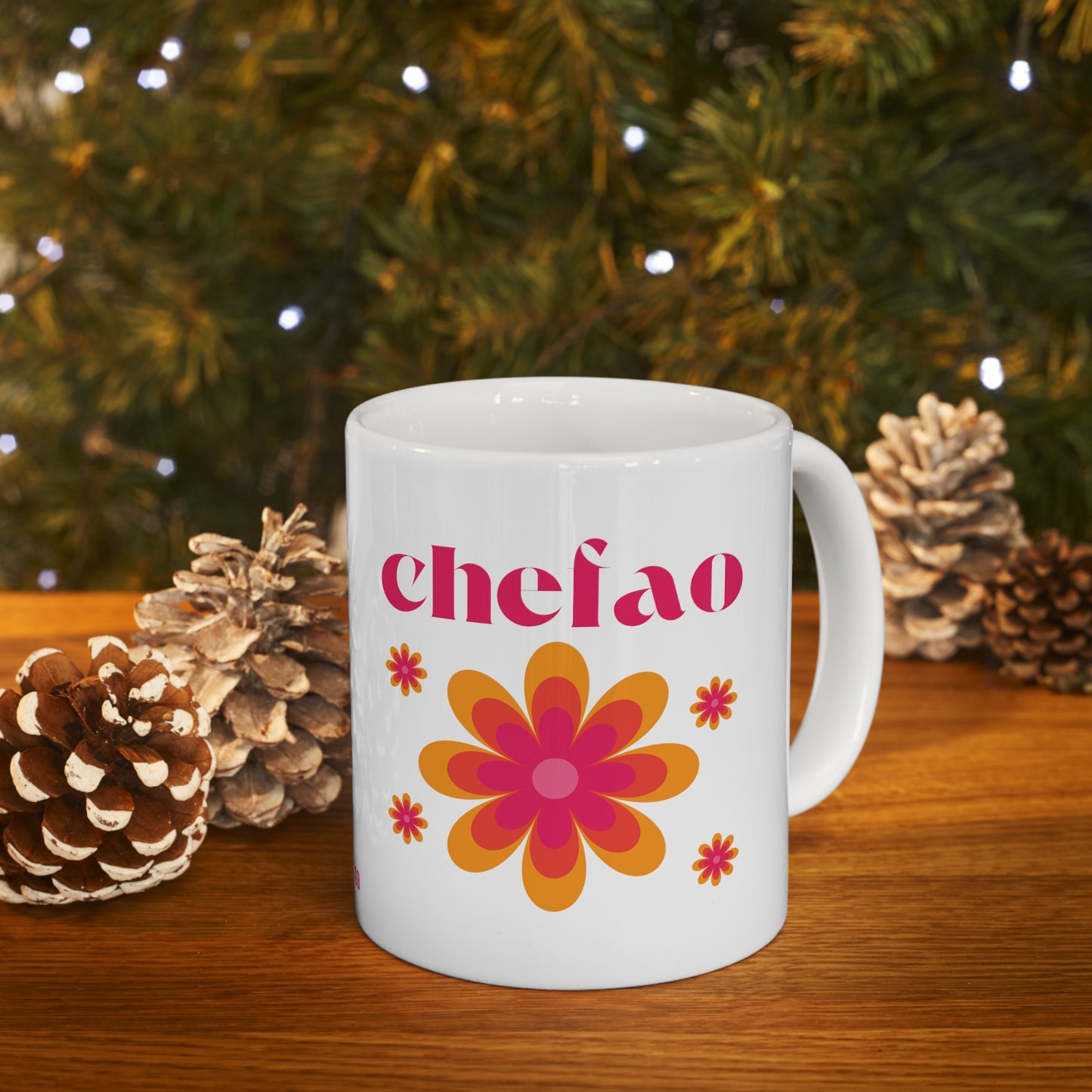 Chefao Retro II, White Coffee Mug, 11oz